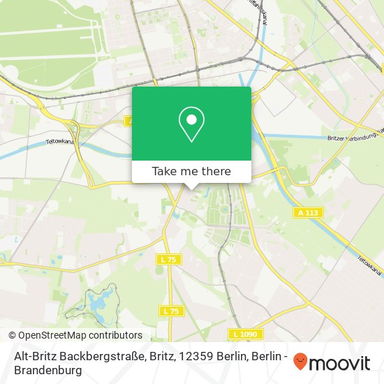 Карта Alt-Britz Backbergstraße, Britz, 12359 Berlin
