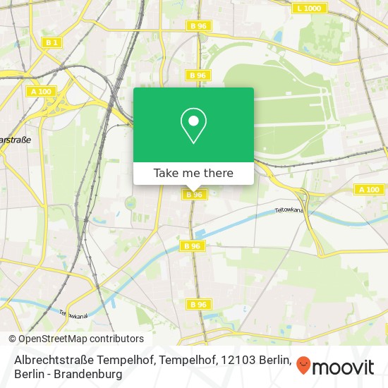 Карта Albrechtstraße Tempelhof, Tempelhof, 12103 Berlin