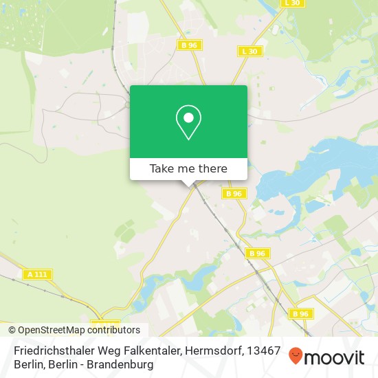 Карта Friedrichsthaler Weg Falkentaler, Hermsdorf, 13467 Berlin