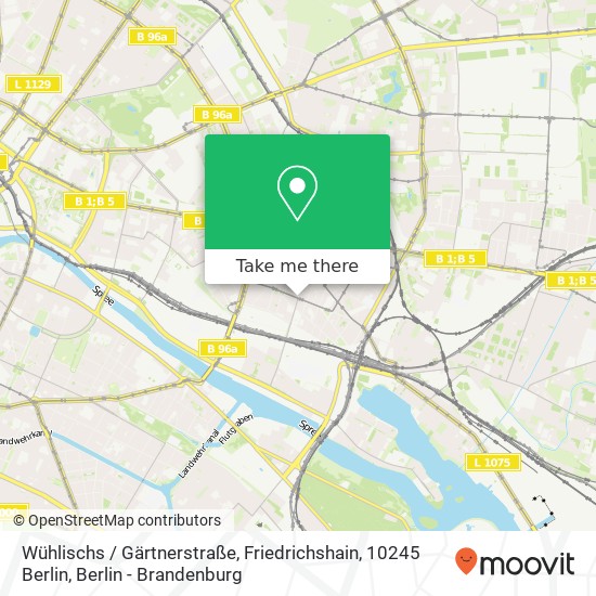 Карта Wühlischs / Gärtnerstraße, Friedrichshain, 10245 Berlin