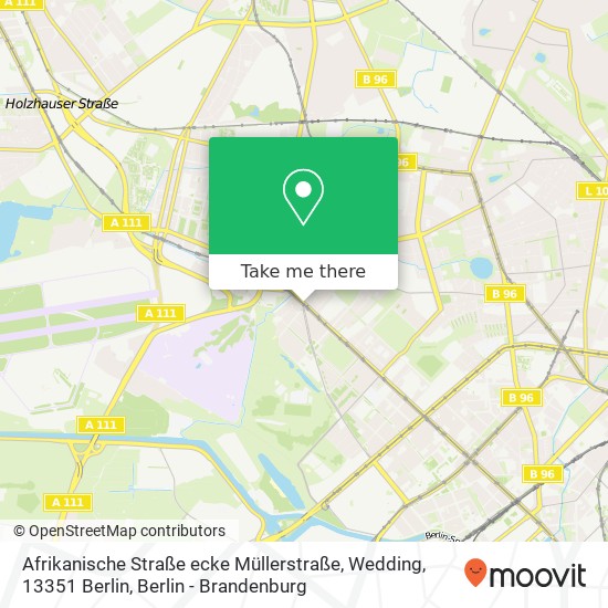 Afrikanische Straße ecke Müllerstraße, Wedding, 13351 Berlin map
