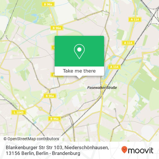 Blankenburger Str Str 103, Niederschönhausen, 13156 Berlin map