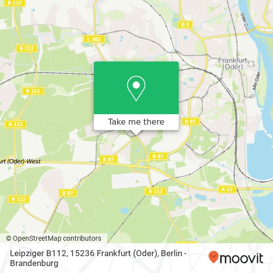 Карта Leipziger B112, 15236 Frankfurt (Oder)