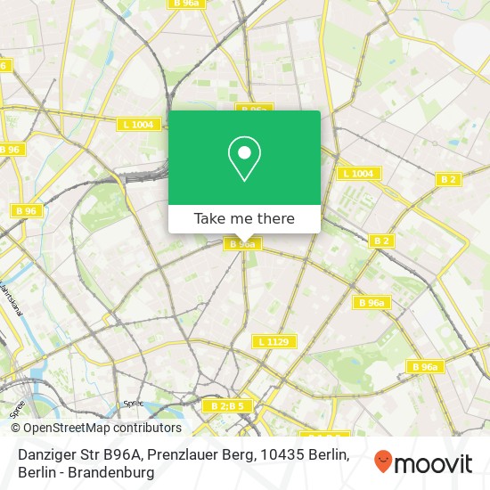 Карта Danziger Str B96A, Prenzlauer Berg, 10435 Berlin