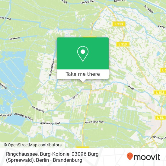 Карта Ringchaussee, Burg-Kolonie, 03096 Burg (Spreewald)