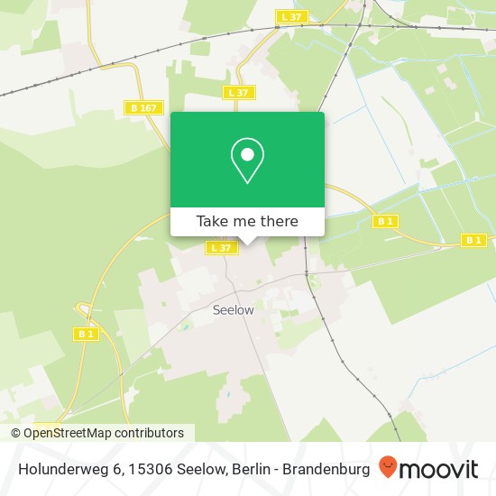 Карта Holunderweg 6, 15306 Seelow