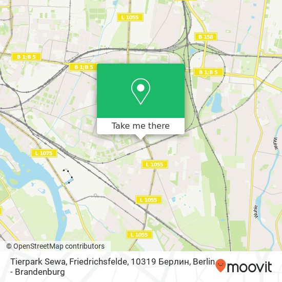 Карта Tierpark Sewa, Friedrichsfelde, 10319 Берлин