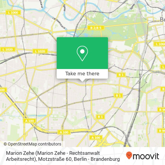Карта Marion Zehe (Marion Zehe - Rechtsanwalt Arbeitsrecht), Motzstraße 60