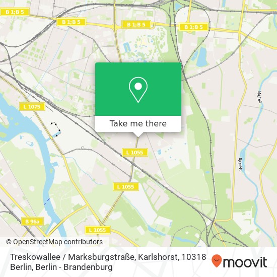 Treskowallee / Marksburgstraße, Karlshorst, 10318 Berlin map