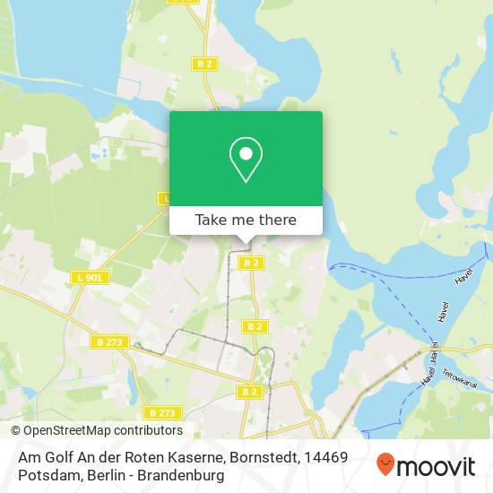 Карта Am Golf An der Roten Kaserne, Bornstedt, 14469 Potsdam