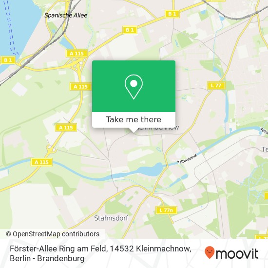 Карта Förster-Allee Ring am Feld, 14532 Kleinmachnow