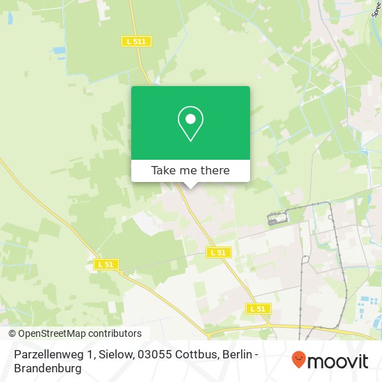 Карта Parzellenweg 1, Sielow, 03055 Cottbus