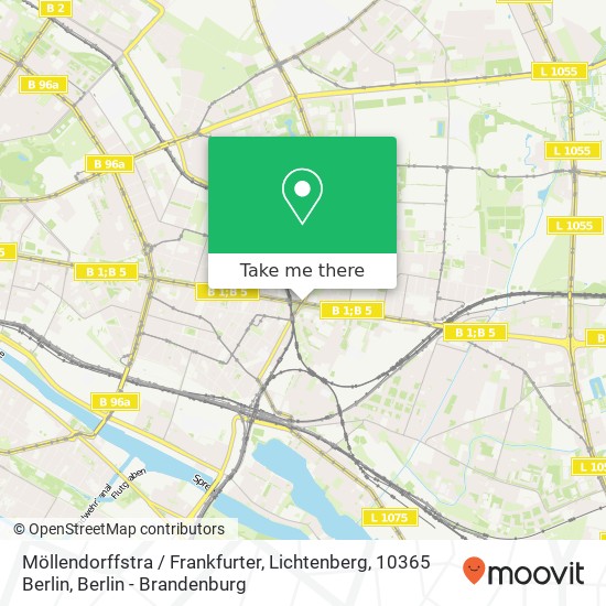 Карта Möllendorffstra / Frankfurter, Lichtenberg, 10365 Berlin