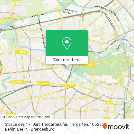 Straße des 17. Juni Tiergartenufer, Tiergarten, 10623 Berlin map