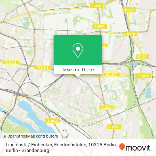 Карта Lincolnstr / Einbecker, Friedrichsfelde, 10315 Berlin