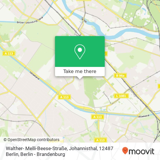 Карта Walther- Melli-Beese-Straße, Johannisthal, 12487 Berlin