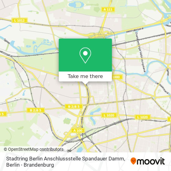 Stadtring Berlin Anschlussstelle Spandauer Damm map
