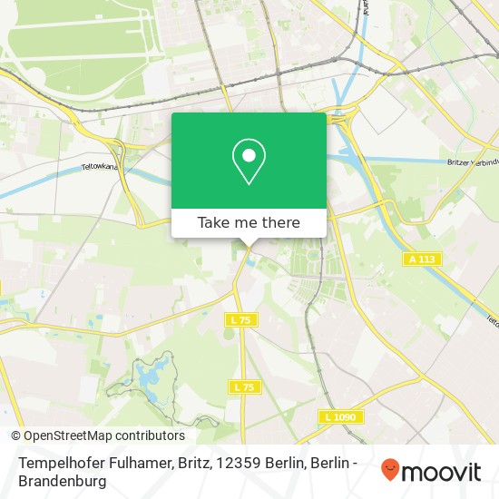 Tempelhofer Fulhamer, Britz, 12359 Berlin map