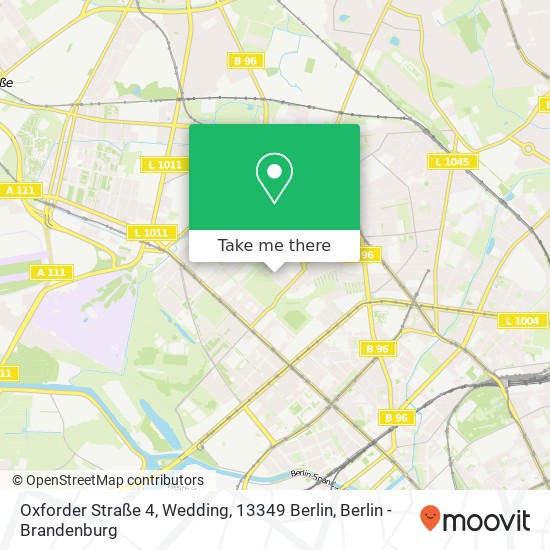 Карта Oxforder Straße 4, Wedding, 13349 Berlin