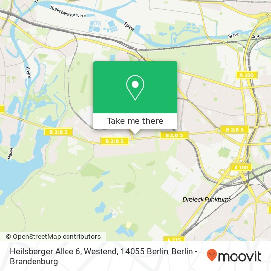 Карта Heilsberger Allee 6, Westend, 14055 Berlin