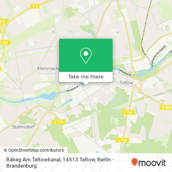 Bäkeg Am Teltowkanal, 14513 Teltow map