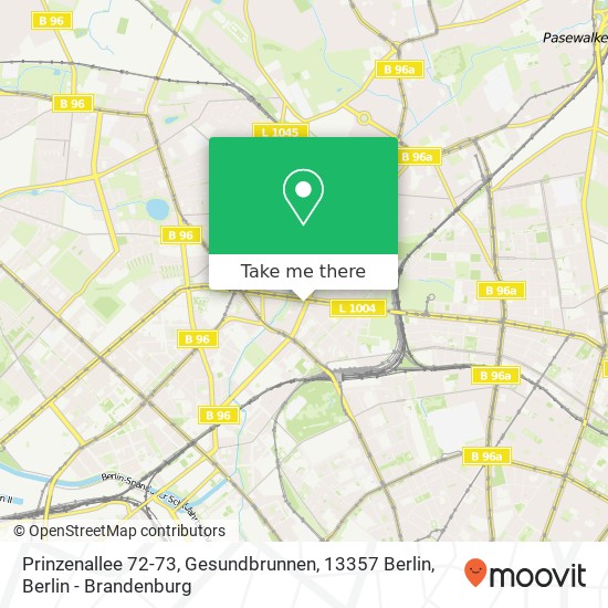 Prinzenallee 72-73, Gesundbrunnen, 13357 Berlin map