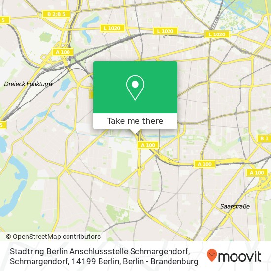 Карта Stadtring Berlin Anschlussstelle Schmargendorf, Schmargendorf, 14199 Berlin