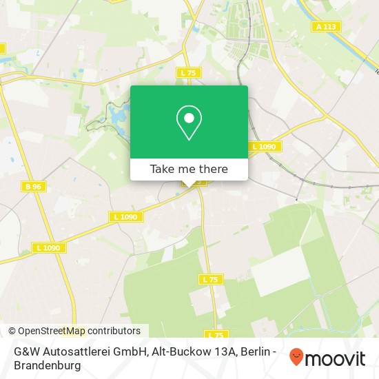 Карта G&W Autosattlerei GmbH, Alt-Buckow 13A