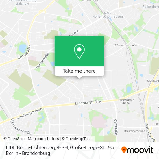 Карта LIDL Berlin-Lichtenberg-HSH, Große-Leege-Str. 95