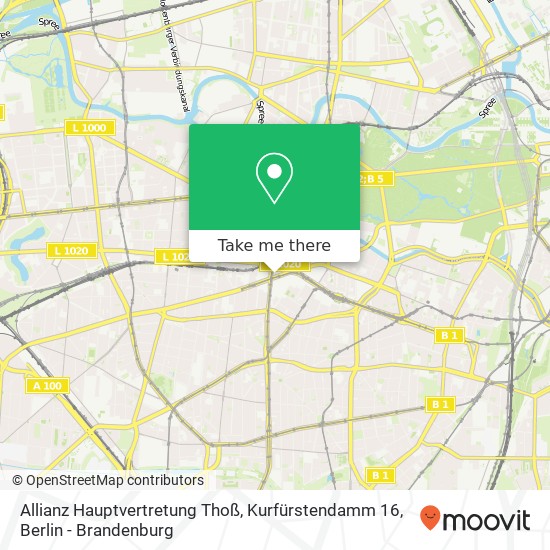 Карта Allianz Hauptvertretung Thoß, Kurfürstendamm 16