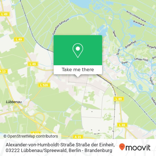 Alexander-von-Humboldt-Straße Straße der Einheit, 03222 Lübbenau / Spreewald map