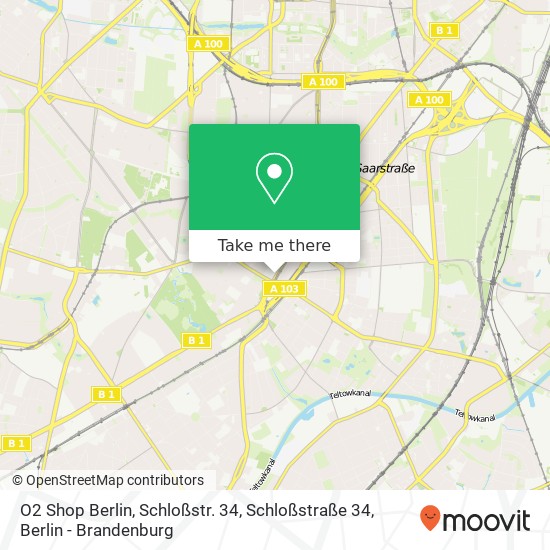 Карта O2 Shop Berlin, Schloßstr. 34, Schloßstraße 34