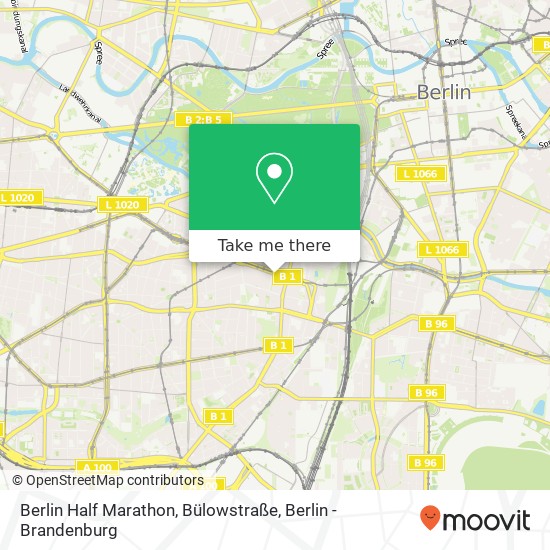 Berlin Half Marathon, Bülowstraße map