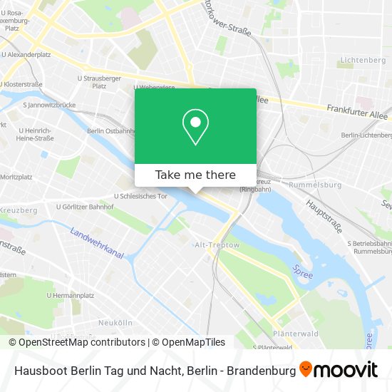 Hausboot Berlin Tag und Nacht map