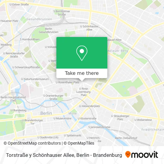 Карта Torstraße y Schönhauser Allee