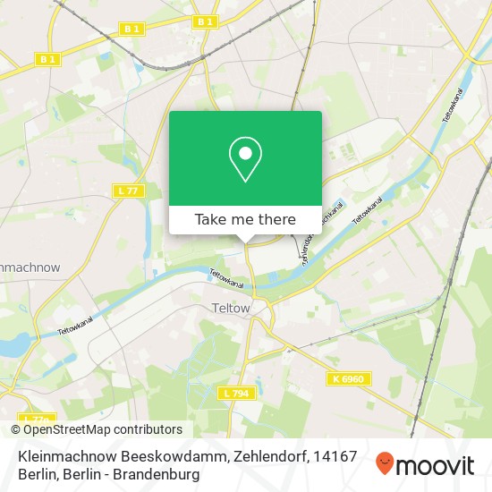 Kleinmachnow Beeskowdamm, Zehlendorf, 14167 Berlin map