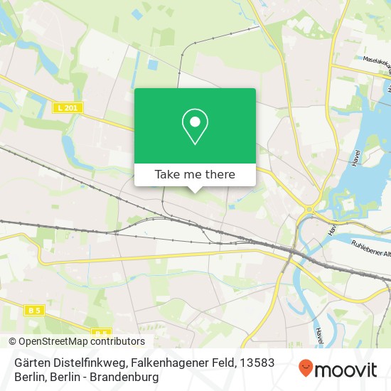 Gärten Distelfinkweg, Falkenhagener Feld, 13583 Berlin map