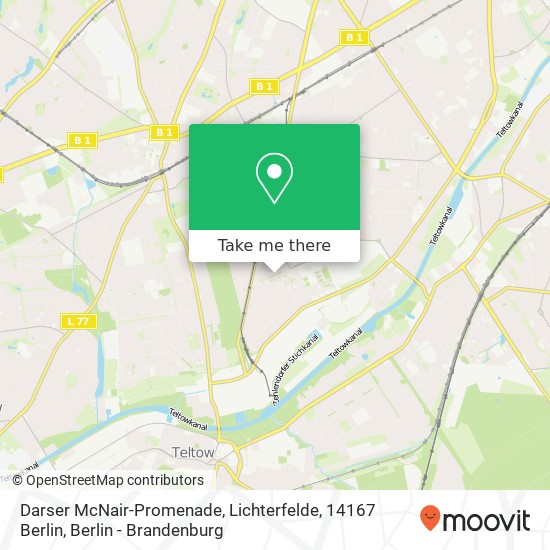 Карта Darser McNair-Promenade, Lichterfelde, 14167 Berlin