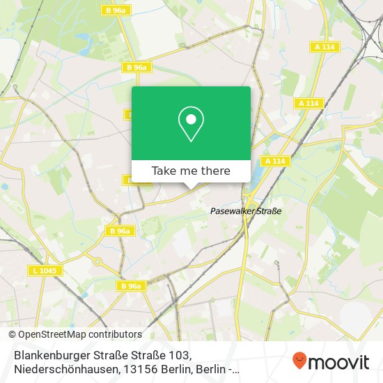 Blankenburger Straße Straße 103, Niederschönhausen, 13156 Berlin map