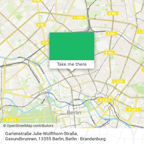 Gartenstraße Julie-Wolfthorn-Straße, Gesundbrunnen, 13355 Berlin map