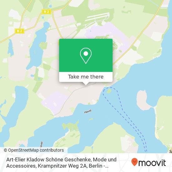 Карта Art-Elier Kladow Schöne Geschenke, Mode und Accessoires, Krampnitzer Weg 2A