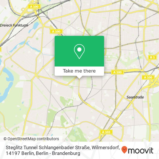 Steglitz Tunnel Schlangenbader Straße, Wilmersdorf, 14197 Berlin map