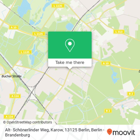 Карта Alt- Schönerlinder Weg, Karow, 13125 Berlin