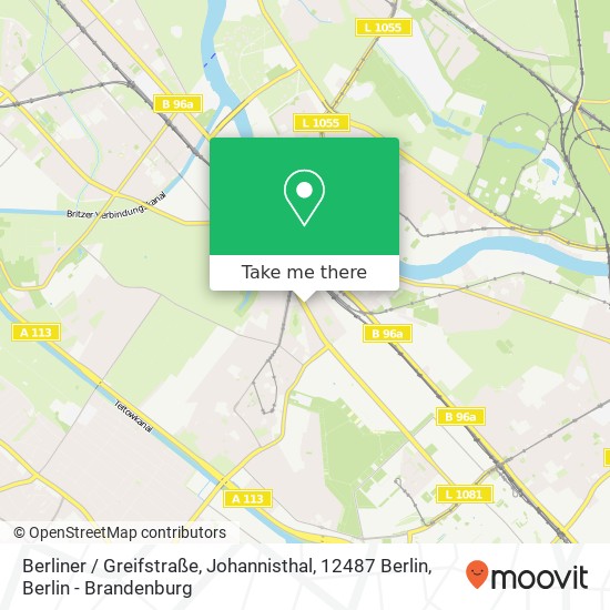 Карта Berliner / Greifstraße, Johannisthal, 12487 Berlin