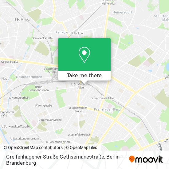 Greifenhagener Straße Gethsemanestraße map