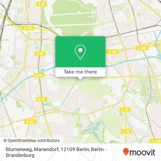 Blumenweg, Mariendorf, 12109 Berlin map