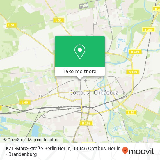 Карта Karl-Marx-Straße Berlin Berlin, 03046 Cottbus
