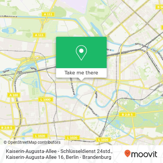 Карта Kaiserin-Augusta-Allee - Schlüsseldienst 24std., Kaiserin-Augusta-Allee 16