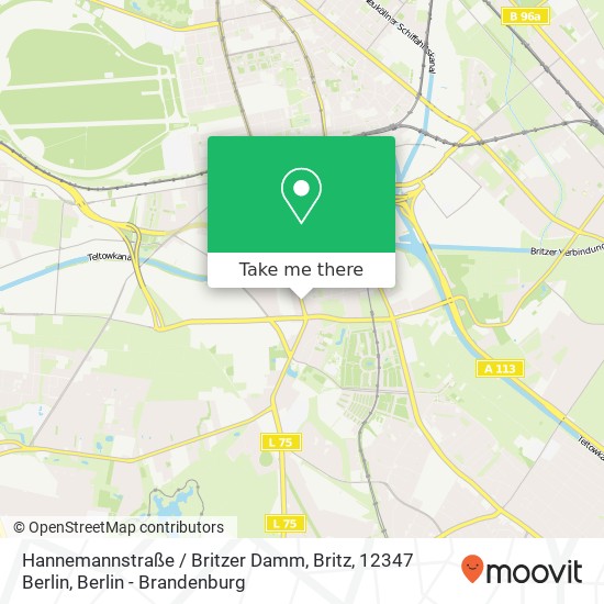 Hannemannstraße / Britzer Damm, Britz, 12347 Berlin map