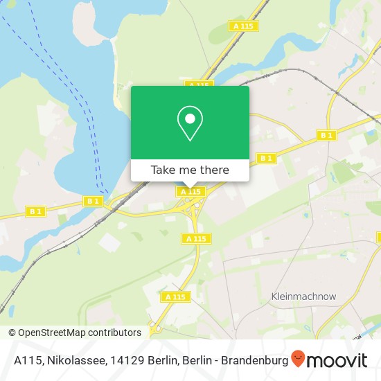 A115, Nikolassee, 14129 Berlin map